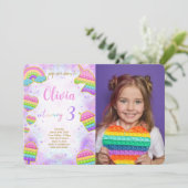 Pop it Verjaardagsfotouitnodiging Kaart (Staand voorkant)