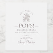 Pop It When She Pops Persoonlijke Baby Shower Wijn Etiket (Enkel label)