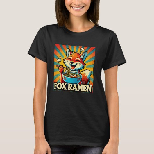Pop Japanese Art Noodles Lover Wildlife Schattige  T-shirt (Voorkant)