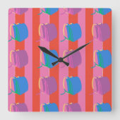 Pop Japanese School Bag Vierkante Klok (Voorkant)