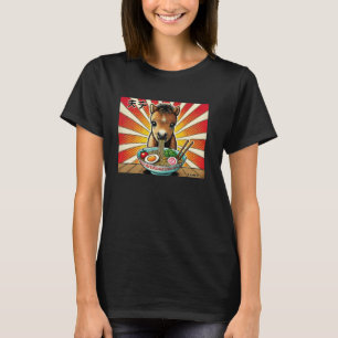 Pop Japanse Kunst Noedel Liefhebber Cute Paard Veu T-shirt