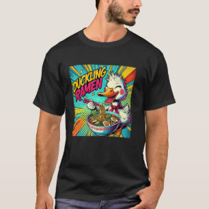 Pop Japanse Kunst Noedels Kleurrijke Wilde Eend T-shirt