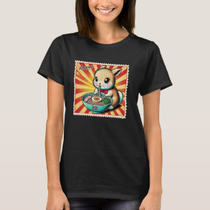 Pop Japanse Kunst Postzegel Cute Leveret Haas R T-shirt