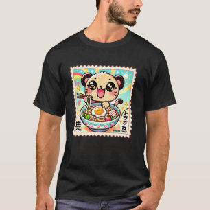 Pop Japanse Kunst Postzegel Noedels Jachtluipaard T-shirt