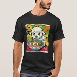 Pop Japanse Kunst Postzegel Schattig Lam Schaap Ra T-shirt