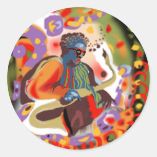 **Pop Jazz Man** Ronde Sticker