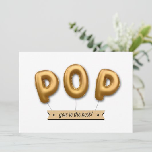 Pop, je bent de beste! Folie ballon Vaderdag (Staand voorkant)