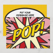 POP Je bericht Leuk Retro Stripboek Pop Art Aankondiging (Voorkant / Achterkant)