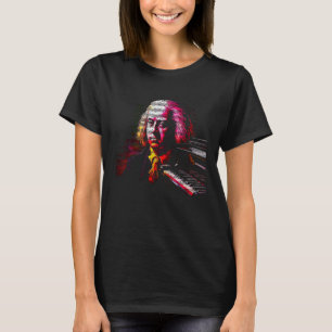 Pop Johann Sebastian Bach Muziekpiano T-shirt