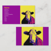 pop-kaartsjabloon voor helder gewaagd koe visitekaartje (Voorkant / Achterkant)