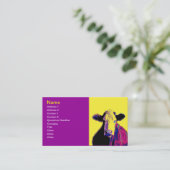 pop-kaartsjabloon voor helder gewaagd koe visitekaartje (Staand voorkant)