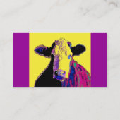 pop-kaartsjabloon voor helder gewaagd koe visitekaartje (Achterkant)