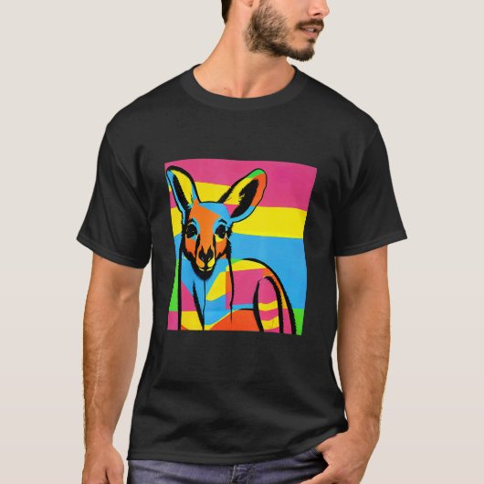 Pop Kangaroo Trendy  Mannen Vrouwen Kinderen T-shirt (Voorkant)