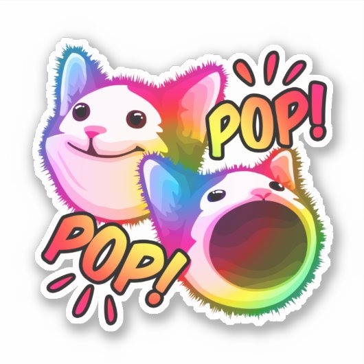 pop kat popping kat meme sticker (Voorkant)