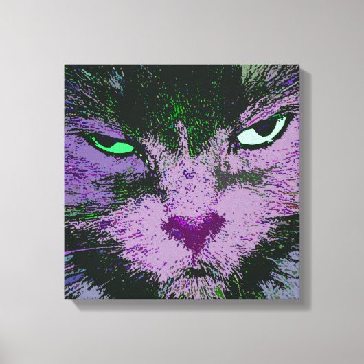 Pop Kat Roze Verpakte Canvas Print (Voorkant)