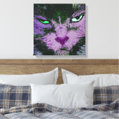 Pop Kat Roze Verpakte Canvas Print (Insitu (Slaapkamer))