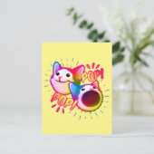 pop kattenpoppenkruid briefkaart (Staand voorkant)