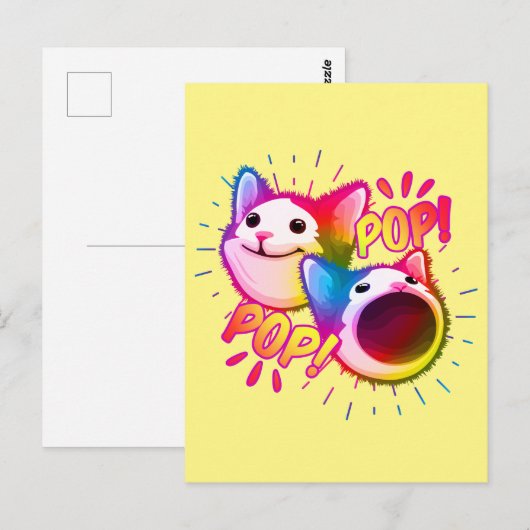 pop kattenpoppenkruid briefkaart (Voorkant / Achterkant)