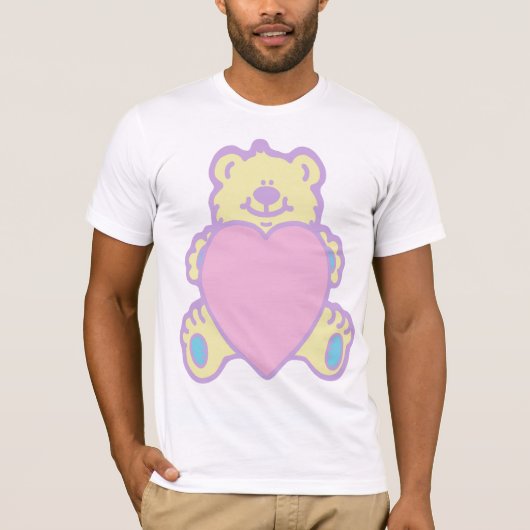 Pop Kei Cute Teddy Bear Love Heart T-shirt (Voorkant)