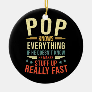 Pop kent alles beste Pop Funny Pop Vader Keramisch Ornament