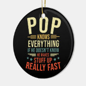 Pop kent alles beste Pop Funny Pop Vader Keramisch Ornament (Links)