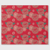 Pop kerstmisFlowerBurst-omslagpapier rood groen Cadeaupapier (Vlak)