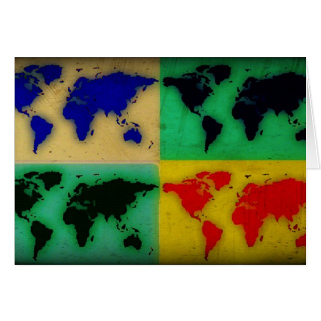 pop kleur wereldkaart (Voorkant Horizontaal)