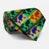 pop kleur wereldkaart stropdas (Opgerold)