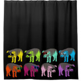 Pop kleuren Chinees Varkenspad Zodiac Shower Curta Douchegordijn (Voorkant)