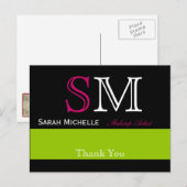 Pop kleuren in roze groen en zwart briefkaart (Voorkant / Achterkant)