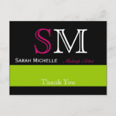 Pop kleuren in roze groen en zwart briefkaart (Voorkant)