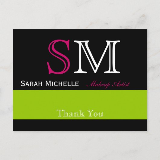 Pop kleuren in roze groen en zwart briefkaart (Voorkant)