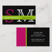 Pop kleuren in roze groen en zwart Visitekaartje (Voorkant / Achterkant)