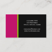 Pop kleuren in roze groen en zwart Visitekaartje (Achterkant)