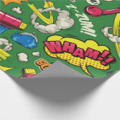 Pop kleurloos naadloos patroon met komische snelhe cadeaupapier (Hoek)