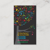 Pop kleurrijke Muzieknoten Visitekaartje (Achterkant)