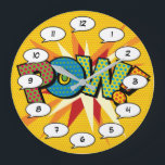 Pop komische boeken art. grote klok<br><div class="desc">Fun trendy superhero comic book popclocks that are sure to add a splash of colour to a range of rooms around your home or office. An ideal way to treat yourself or someone that you know with these coole, enige comic con designer clocks. Why not add some zap pow and...</div>