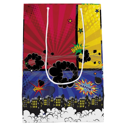 Pop komische boeken Kunst van Birthday Medium Cadeauzakje (Achterkant)