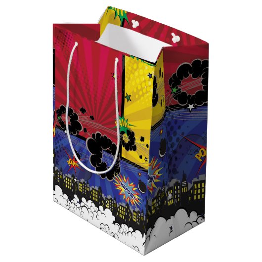 Pop komische boeken Kunst van Birthday Medium Cadeauzakje (Achterkant Gekanteld)