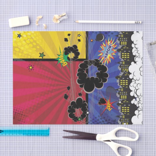 Pop komische boeken Kunst van Birthday Tissuepapier (Craft)