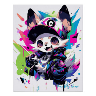 Pop Kunst Anime Chihuahua Dog 003 - Victoria Sasuk Perfect Poster