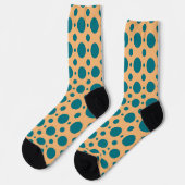 Pop Kunst Blauwgroen Polka Dots Sokken (Links)