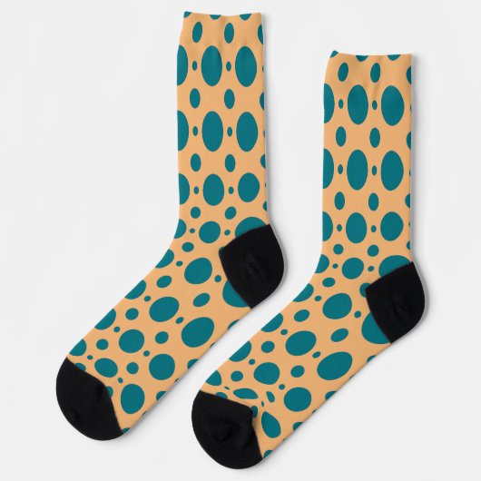 Pop Kunst Blauwgroen Polka Dots Sokken (Links)