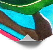 Pop Kunst bloemen oorspronkelijke waterverf rode b Poster (Hoek)