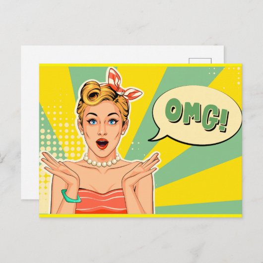 Pop-kunst Briefkaart (Voorkant / Achterkant)