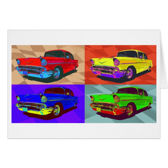 Pop kunst Chevy Belair illustratie (Voorkant Horizontaal)