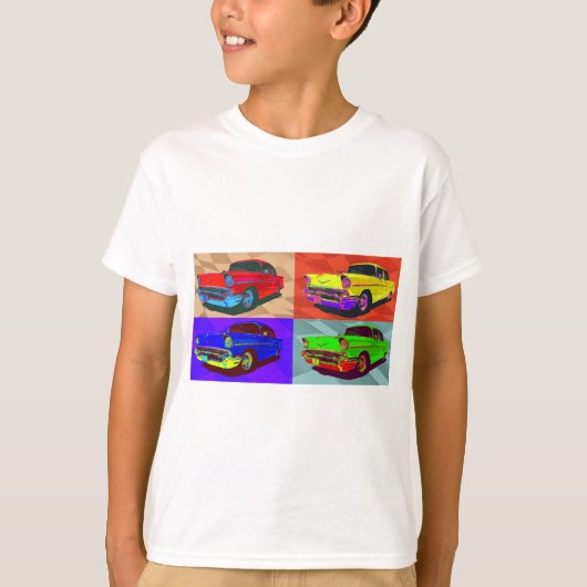 Pop kunst Chevy Belair illustratie T-shirt (Voorkant)