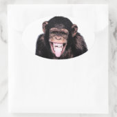 Pop Kunst Chimpansee Trekken Tongue uit Ovale Sticker (Tas)