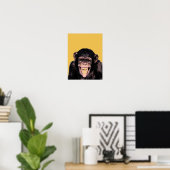 Pop Kunst Chimpansee Trekken Tongue uit Poster (Thuiskantoor)