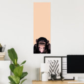Pop Kunst Chimpansee Trekken Tongue uit Poster (Thuiskantoor)